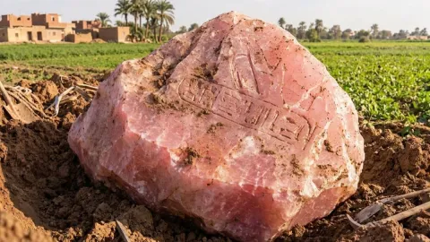 Tarlanın ortasında pembe bir servet buldu