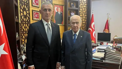 TFF Başkanı İbrahim Hacıosmanoğlu MHP lideri Bahçeli'yi ziyaret etti