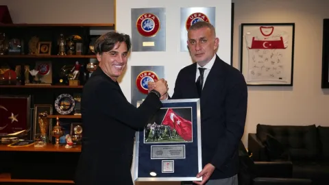TFF Başkanı İbrahim Hacıosmanoğlu, Montella ile bir araya gelerek vedalaştı