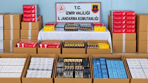 Torbalı'da 27 bin paket kaçak sigara ele geçirildi