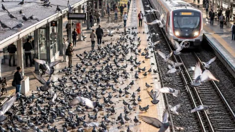 Tren istasyonlarındaki güvercin istilasına sıra dışı çözüm
