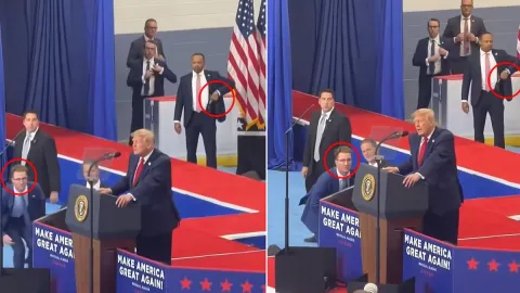 Trump'ın mitinginde dünyanın konuştuğu görüntüler