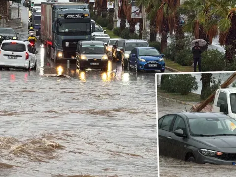 Muğla'yı sağanak vurdu: Bodrum ve Marmaris'te yollar göle döndü - fotoğraf 1