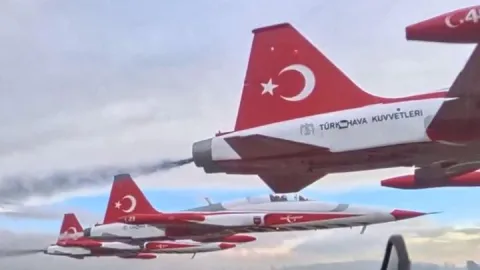 Türk Yıldızları'nın kokpitinden Ankara'daki selamlama uçuşu