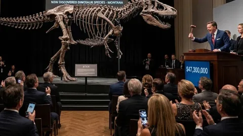Üç metrelik dinozor iskeleti dudak uçuklatan fiyata satıldı