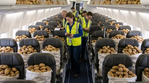 Uçağa yolcu yerine tonlarca patates yerleştirdiler