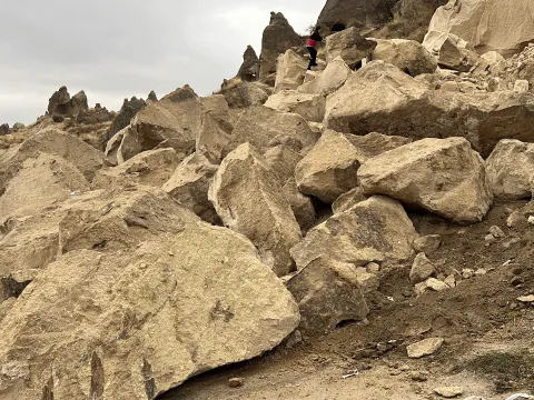 Kapadokya'daki peribacası faciasının görüntüsü ortaya çıktı! - fotoğraf 1