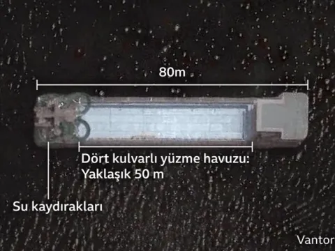 Bir çocuğun hayali diktatörün elinde: Kim Jong Un'un su kaydıraklı gemisi uydudan görüntülendi - fotoğraf 1