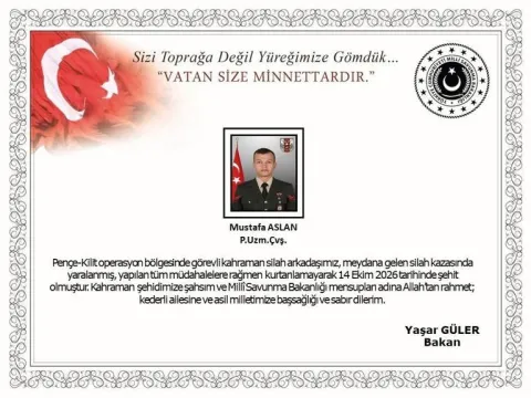 Silah kazasında yaralanan asker şehit oldu - fotoğraf 1