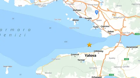 Yalova'da 2,9 büyüklüğünde deprem. İstanbul'da da  hissedildi