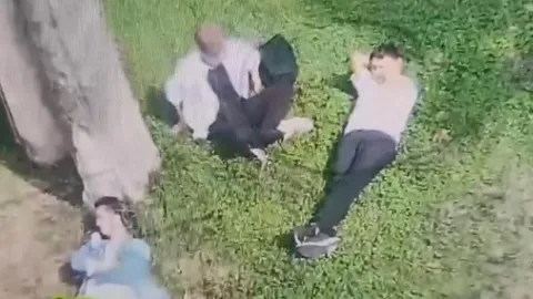 Yılan gibi sürünerek parkta uyuyan kişinin cep telefonunu çaldı!