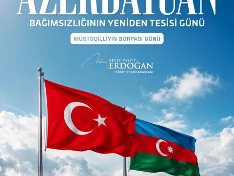 Cumhurbaşkanı Erdoğan, Azerbaycan'ın Bağımsızlık Günü'nü kutladı - fotoğraf 1